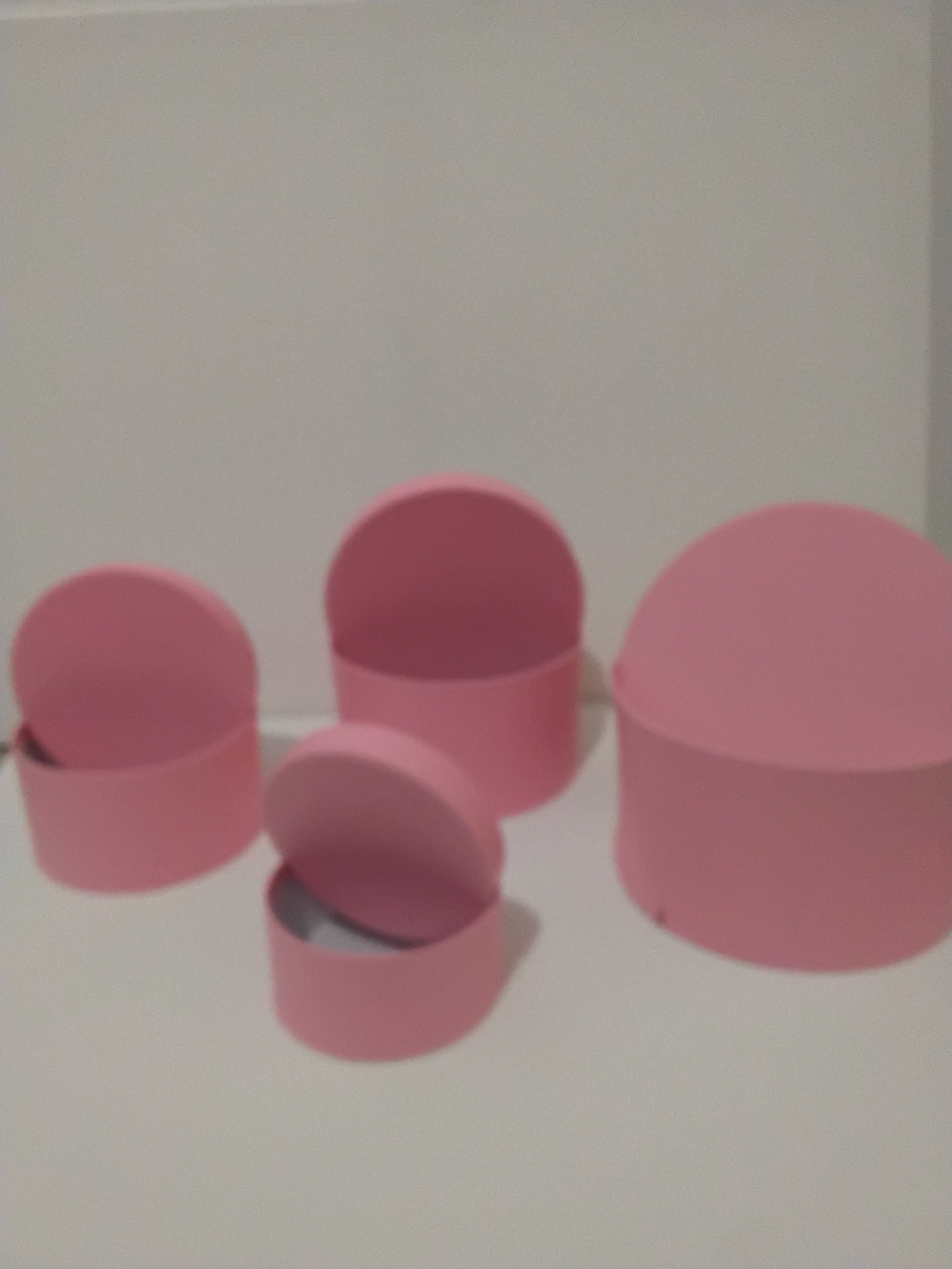 Pink Round Storage Boxes - Set of 4